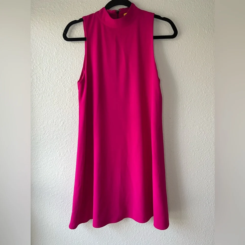 Alice + Olivia Trina Tunic Bow Back Silk Hot Pink Dress Size S. - Picture 3 of 8